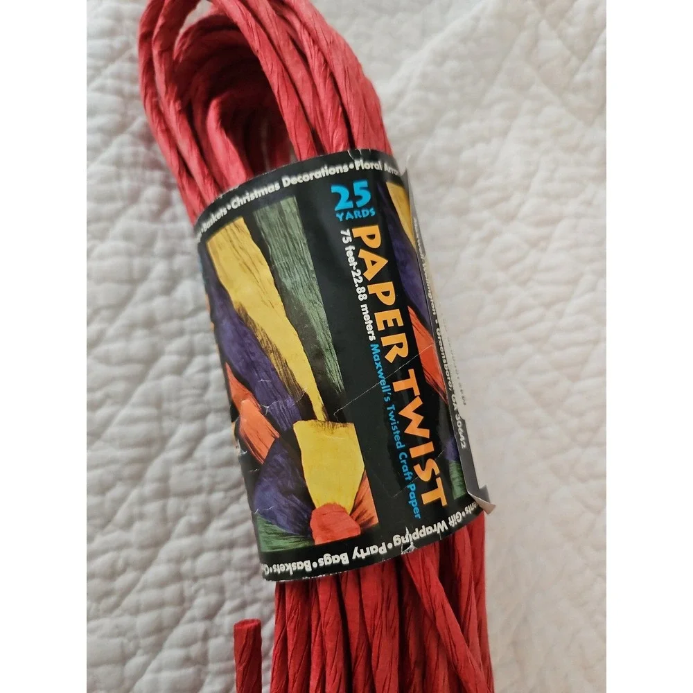 Paper Twist Red Raffia‎ Ribbon 25 Yards Floral Arrangements Gift Wrapping Craft